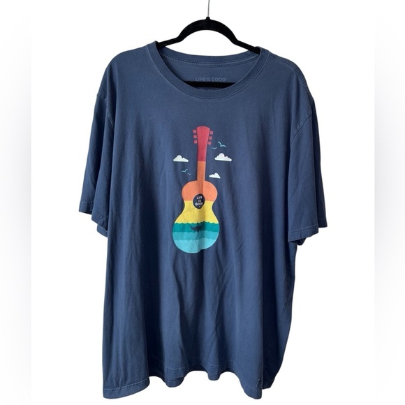 Life is Good Crusher Tee – Guitar Beach Graphic  size XXXL - Picture 1 of 5